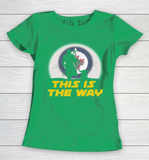 Winnipeg Jets NHL Ice Hockey Star Wars Yoda And Mandalorian This Is The Way Women's T-Shirt 5
