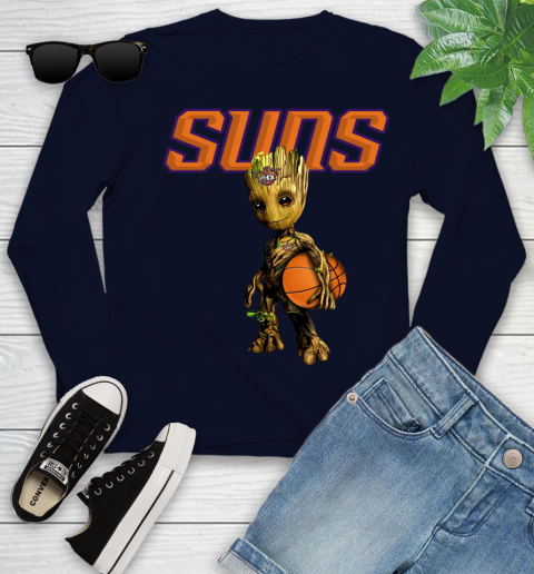 Phoenix Suns NBA Basketball Groot Marvel Guardians Of The Galaxy Youth Long Sleeve 3