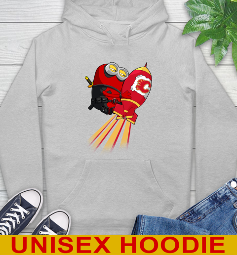 NHL Hockey Calgary Flames Deadpool Minion Marvel Shirt Hoodie 6