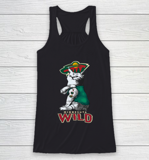 NHL My Cat Loves Minnesota Wild Hockey Racerback Tank