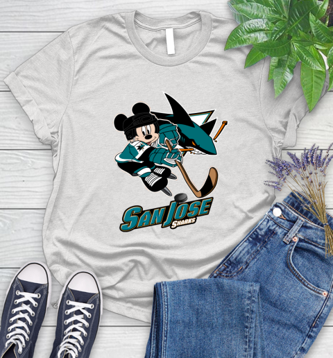 NHL San Jose Sharks Mickey Mouse Disney Hockey T Shirt Women's T-Shirt