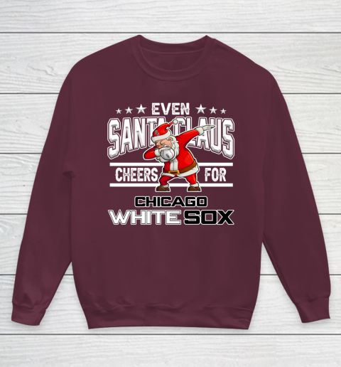 Chicago White Sox Even Santa Claus Cheers For Christmas MLB Youth Sweatshirt 4
