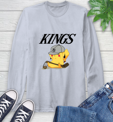 NHL Pikachu Hockey Sports Los Angeles Kings Long Sleeve T-Shirt 6