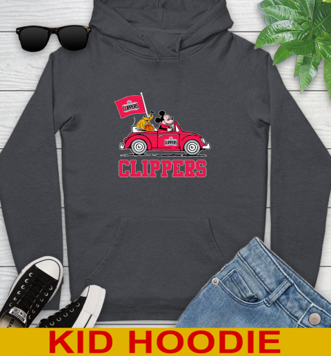 NBA Basketball LA Clippers Pluto Mickey Driving Disney Shirt Youth Hoodie 9