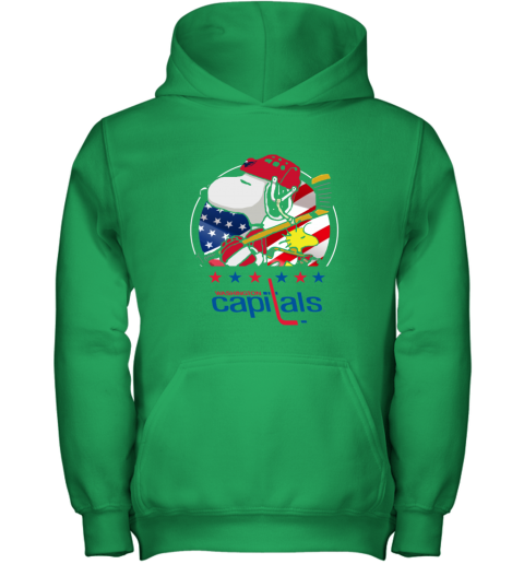 7ruv washington capitals snoopy and woodstock nhl youth hoodie 43 front irish green