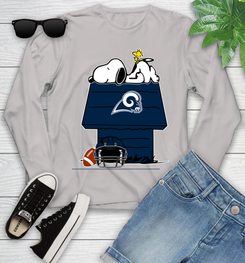 Los Angeles Rams NFL Football Snoopy Woodstock The Peanuts Movie Youth Long Sleeve 12