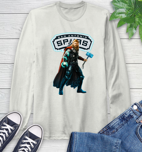 NBA Thor Avengers Endgame Basketball San Antonio Spurs Long Sleeve T-Shirt 12