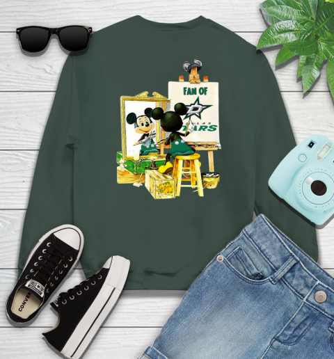 NHL Hockey Dallas Stars Mickey Drawing Shirt 36