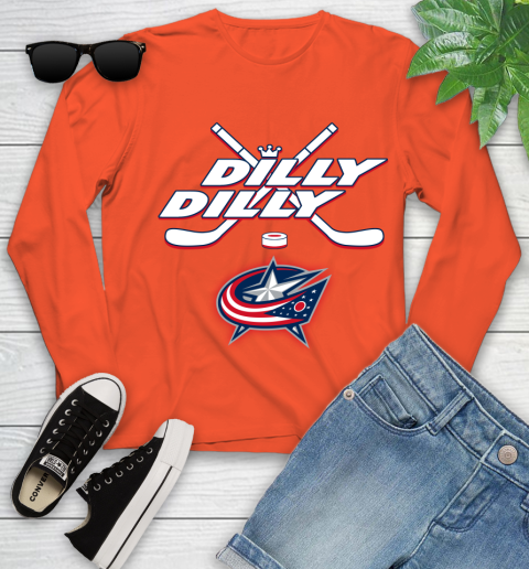 NHL Columbus Blue Jackets Dilly Dilly Hockey Sports Youth Long Sleeve 4