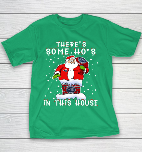 Los Angeles Rams Christmas There Is Some Hos In This House Santa Stuck In The Chimney NFL Youth T-Shirt 3