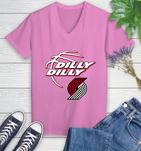 NBA Portland Trail Blazers Dilly Dilly Basketball Sports Women's V-Neck T-Shirt 14