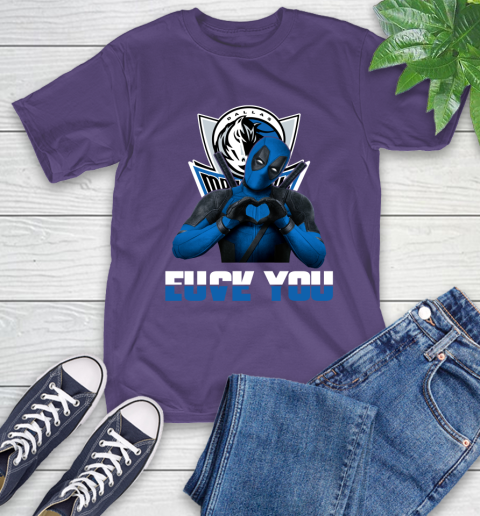 NBA Dallas Mavericks Deadpool Love You Fuck You Basketball Sports T-Shirt 5