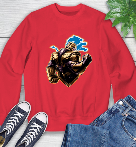NFL Thanos Avengers Endgame Football Sports Detroit Lions Sweatshirt 10