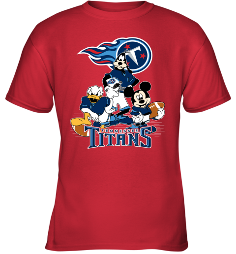 NFL Tennessee Titans Mickey Mouse Donald Duck Goofy Football T Shirt qVQzryuVNLP youth t shirt 26 95 151514 front red