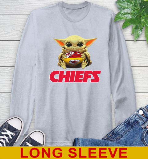 NFL Football Kansas City Chiefs Baby Yoda Star Wars Shirt Long Sleeve T-Shirt 6