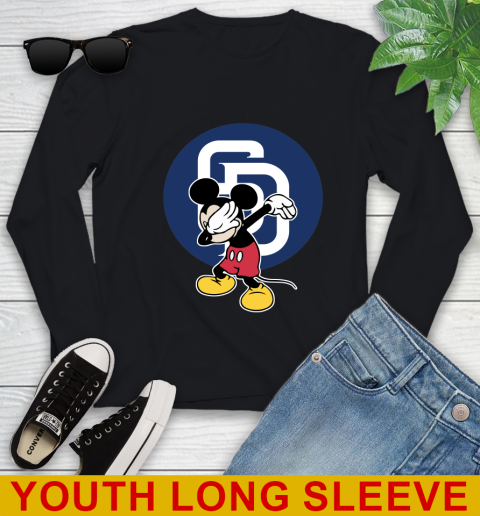 San Diego Padres MLB Baseball Dabbing Mickey Disney Sports Youth Long Sleeve 2