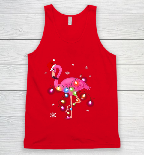 Pink Flamingo Christmas Tank Top 5