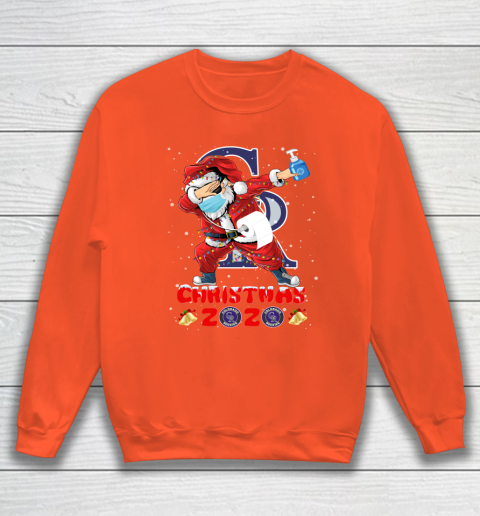 Colorado Rockies Funny Santa Claus Dabbing Christmas 2020 MLB Sweatshirt 3