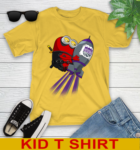 NBA Basketball Sacramento Kings Deadpool Minion Marvel Shirt Youth T-Shirt 9