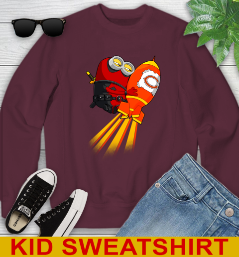 NFL Football Chicago Bears Deadpool Minion Marvel Shirt Youth Sweatshirt 4