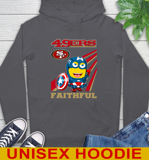 NFL Football San Francisco 49ers Captain America Marvel Avengers Minion Faithful Shirt Hoodie 7