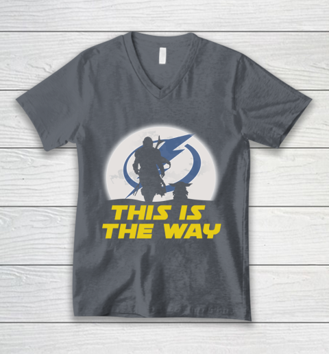 Tampa Bay Lightning NHL Ice Hockey Star Wars Yoda And Mandalorian This Is The Way V-Neck T-Shirt - Image 5