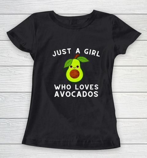 Just A Girl Who Loves Avocados Avocado Guacamole Raglan Baseball Women's T-Shirt