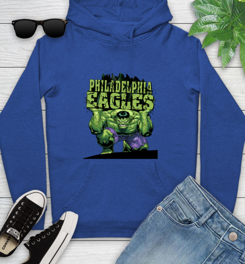 Philadelphia Eagles NFL Football Incredible Hulk Marvel Avengers Sports Youth Hoodie 9