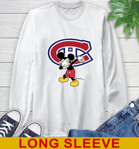 Montreal Canadiens NHL Hockey Dabbing Mickey Disney Sports Long Sleeve T-Shirt