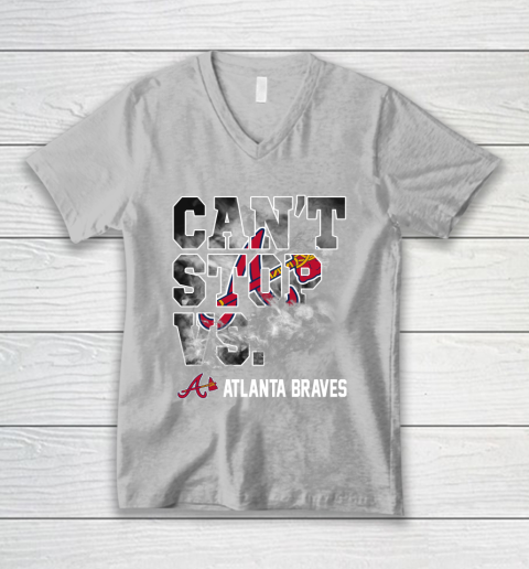 MLB Atlanta Braves Baseball Can't Stop Vs Atlanta Braves V-Neck T-Shirt 3