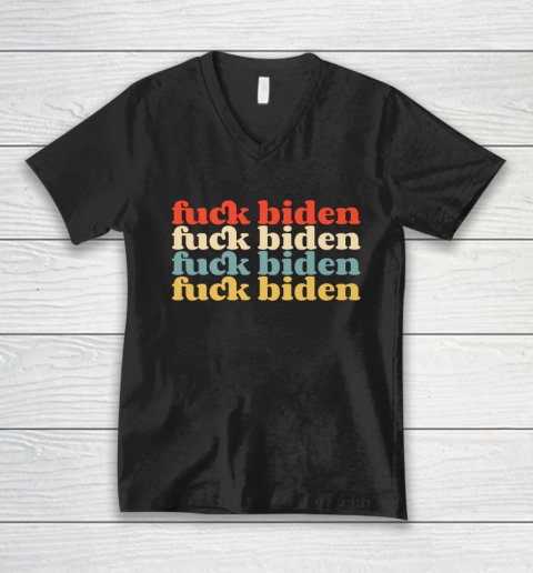 Vintage Fuck Biden Anti Biden Tee Top Womens Mens Premium V-Neck T-Shirt