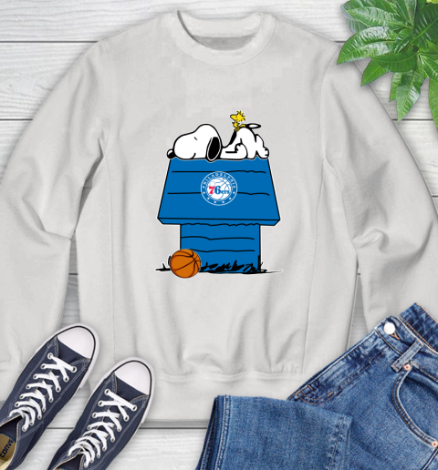Philadelphia 76ers NBA Basketball Snoopy Woodstock The Peanuts Movie Sweatshirt