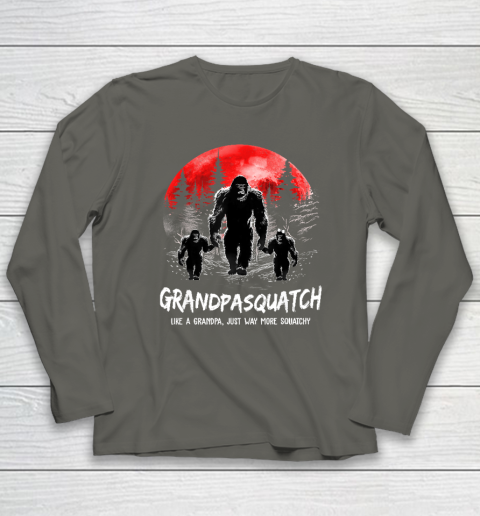 Grandpa Squatch Like A Grandpa Just Way More Squatchy Funny Long Sleeve T-Shirt 4