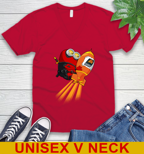 NBA Basketball Phoenix Suns Deadpool Minion Marvel Shirt V-Neck T-Shirt 6