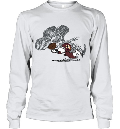 04yu washington redskins snoopy plays the football game youth long sleeve 50 front white