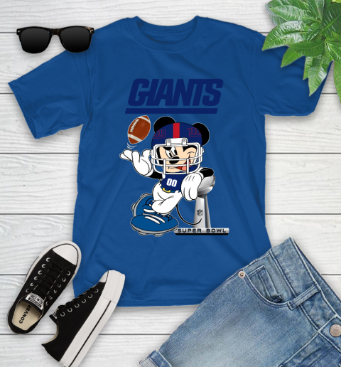 NFL newyork giants Mickey Mouse Disney Super Bowl Football T Shirt Youth T-Shirt 9
