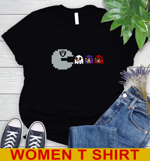 Oakland Raiders NFL Football Pac Man Champion Women's T-Shirt 2