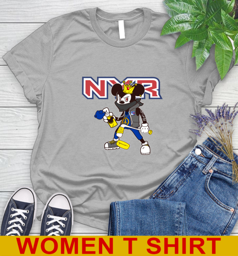 New York Rangers NHL Hockey Mickey Peace Sign Sports Women's T-Shirt 5