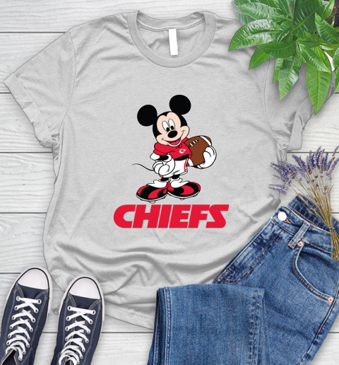 NFL Football Kansas City Chiefs Cheerful Mickey Mouse Shirt Women's T-Shirt 2