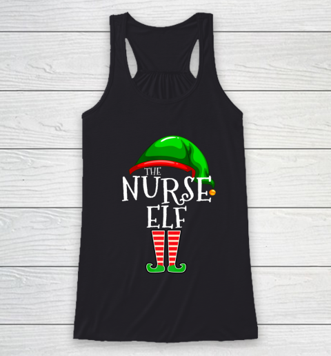 The Nurse Elf Family Matching Group Christmas Gift Funny Racerback Tank