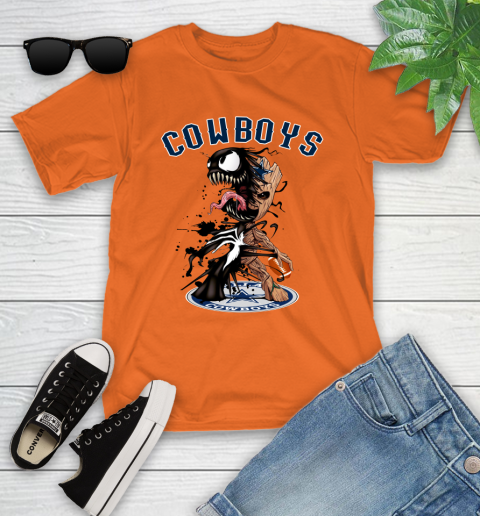 NFL Dallas Cowboys Football Venom Groot Guardians Of The Galaxy Youth T-Shirt 7