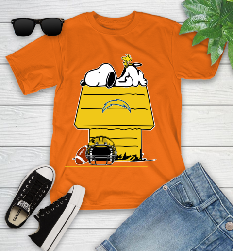 Los Angeles Chargers NFL Football Snoopy Woodstock The Peanuts Movie Youth T-Shirt 7