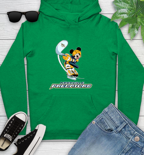 NHL Hockey Nashville Predators Cheerful Mickey Mouse Shirt Youth Hoodie 7