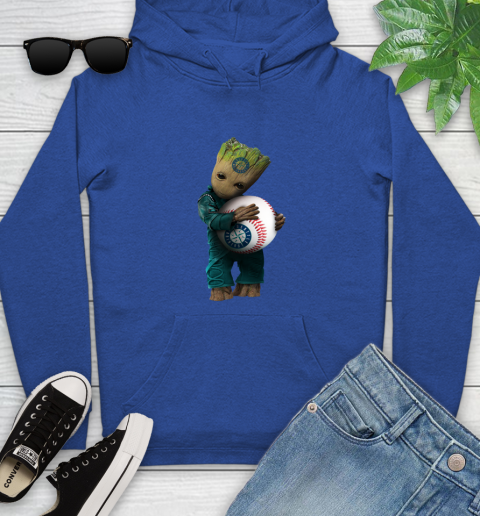 MLB Groot Guardians Of The Galaxy Baseball Sports Seattle Mariners Youth Hoodie 9