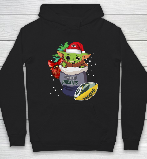 Green Bay Packers Christmas Baby Yoda Star Wars Funny Happy NFL Hoodie 2