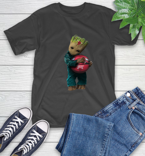 NBA Groot Guardians Of The Galaxy Basketball Sports Chicago Bulls T-Shirt 2