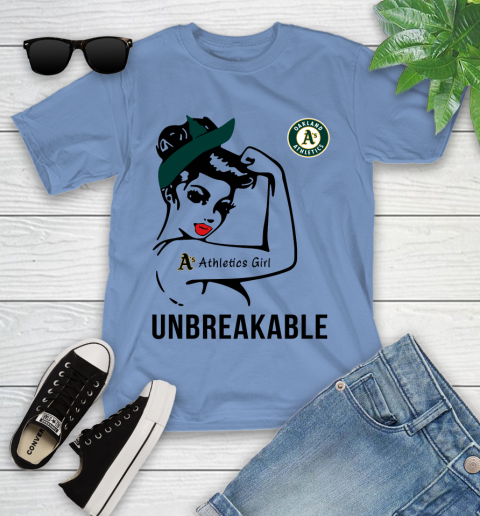 MLB Oakland Athletics Girl Unbreakable Baseball Sports Youth T-Shirt 9