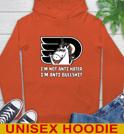 Philadelphia Flyers NHL Hockey Unicorn I'm Not Anti Hater I'm Anti Bullshit Hoodie 6 Philadelphia Flyers NHL Hockey Unicorn I'm Not Anti Hater I'm Anti Bullshit Hoodie - Image 6