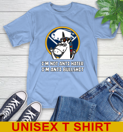 Buffalo Sabres NHL Hockey Unicorn I'm Not Anti Hater I'm Anti Bullshit T-Shirt 11