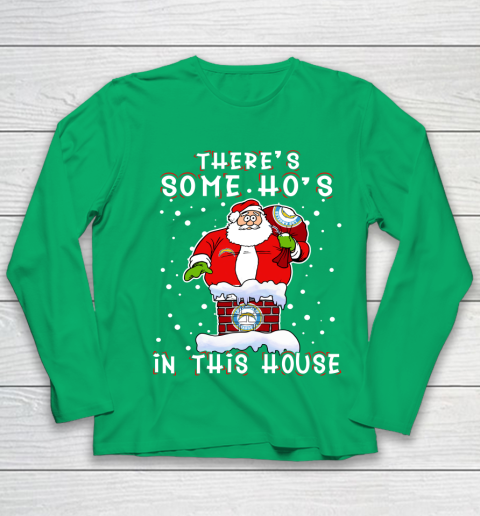 Los Angeles Chargers Christmas There Is Some Hos In This House Santa Stuck In The Chimney NFL Youth Long Sleeve 4